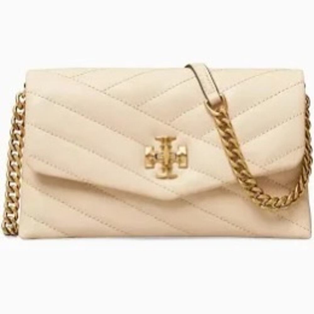 Tory Burch Kira Chain Wallet Cream